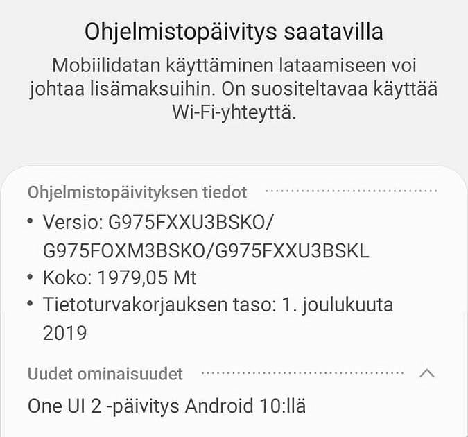 Android 10 ja One UI 2 ovat nyt ladattavissa Galaxy S10 -puhelimiin.