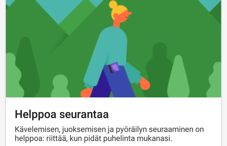 Google Fit hyödyntää myös älypuhelimen sensoreita liikuntasuoritusten tarkkailussa.