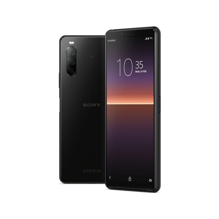 Sony Xperia 10 II mustana värivaihtoehtona.