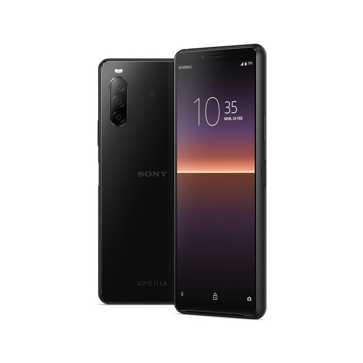Sony Xperia 10 II mustana värivaihtoehtona.