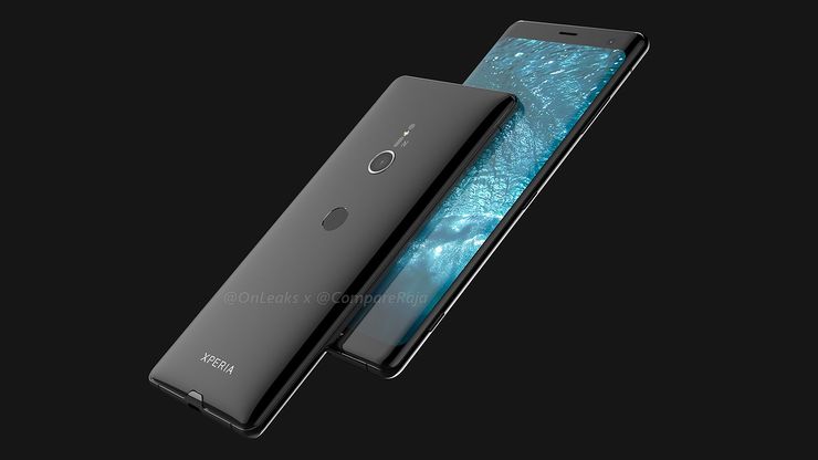 Sony Xperia XZ3:n design OnLeaksin yhdessä CompareRaja-sivuston kanssa julkaisemassa kuvassa.