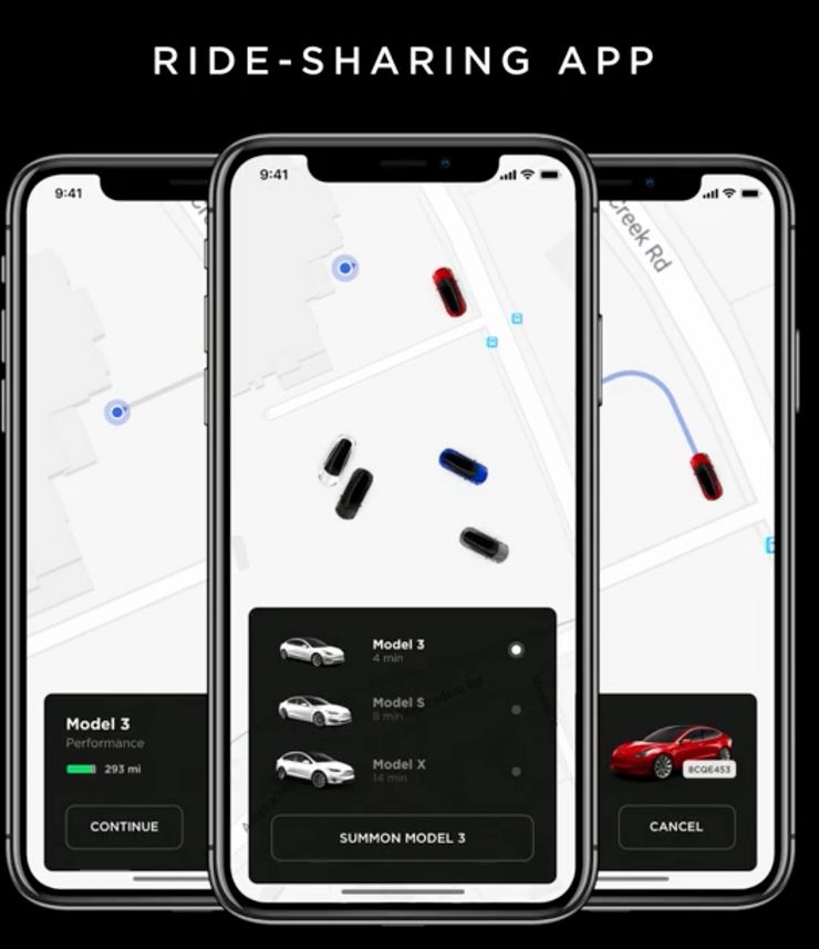 Tesla toisi tarjolle oman kyytisovelluksensa.