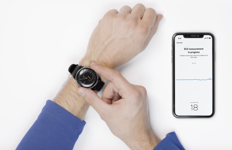 EKG-mittaus Withings Move ECG:llä.