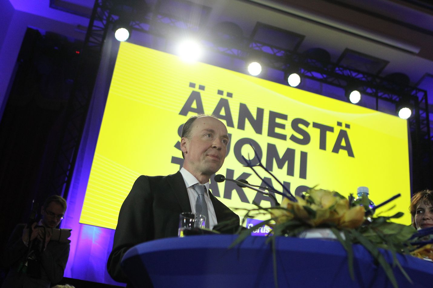 Jussi Halla-ahon perussuomalaiset nousivat eduskuntavaaleissa toiseksi suurimmaksi puolueeksi.