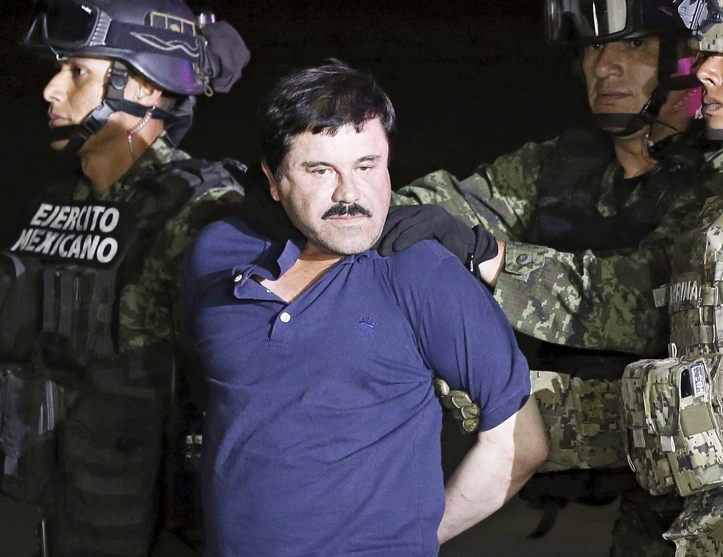 Legendaarinen huumeparoni Joaquín Guzmán eli El Chapo pidätettiin kolmannen kerran Meksikossa vuonna 2016. Kolmannen vankilatuomionsa hän istuu Yhdysvalloissa.