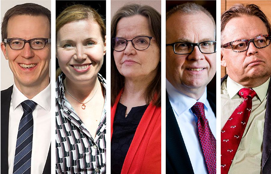 Lauri Kajanoja, Leena Mörttinen, Päivi Nerg, Markus Sovala ja Juhana Vartiainen hakevat valtiovarainministeriön kansliapäällikön tehtävään.