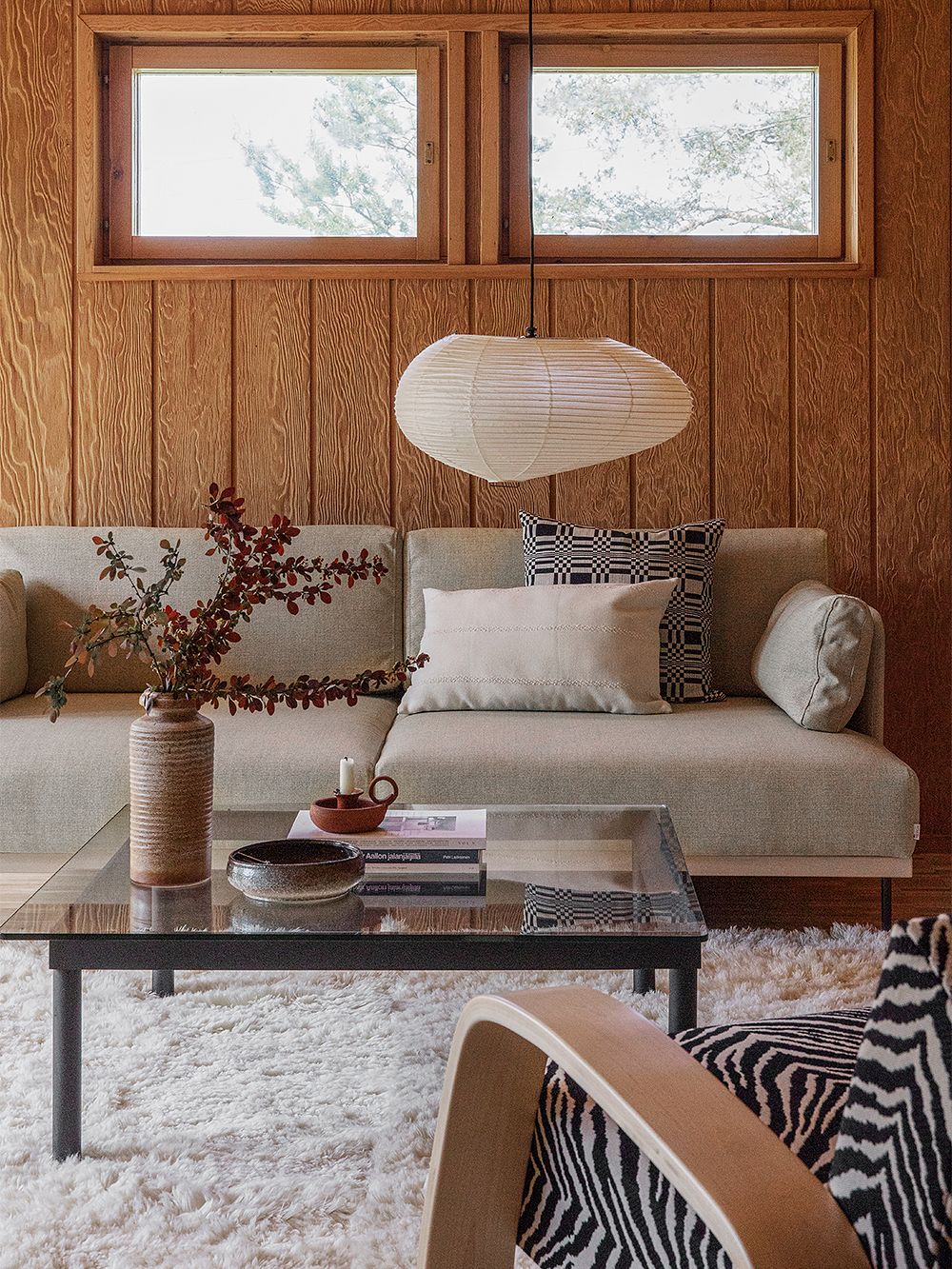 An image of Finnish Design Shop's interior design services reference location, Villa Ekkulla: the living room decor.