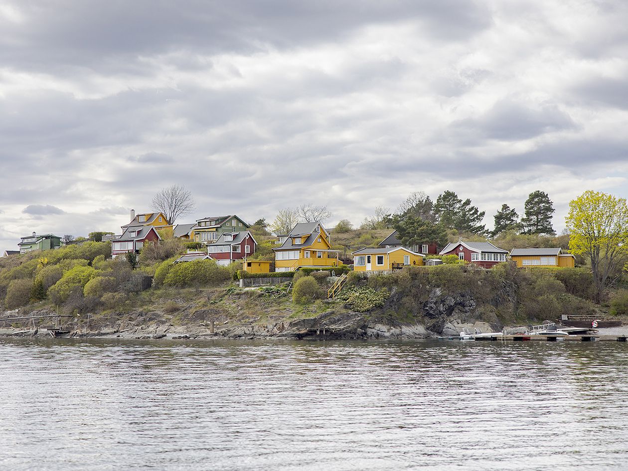 Mökkejä Lindøyan saarella Oslossa
