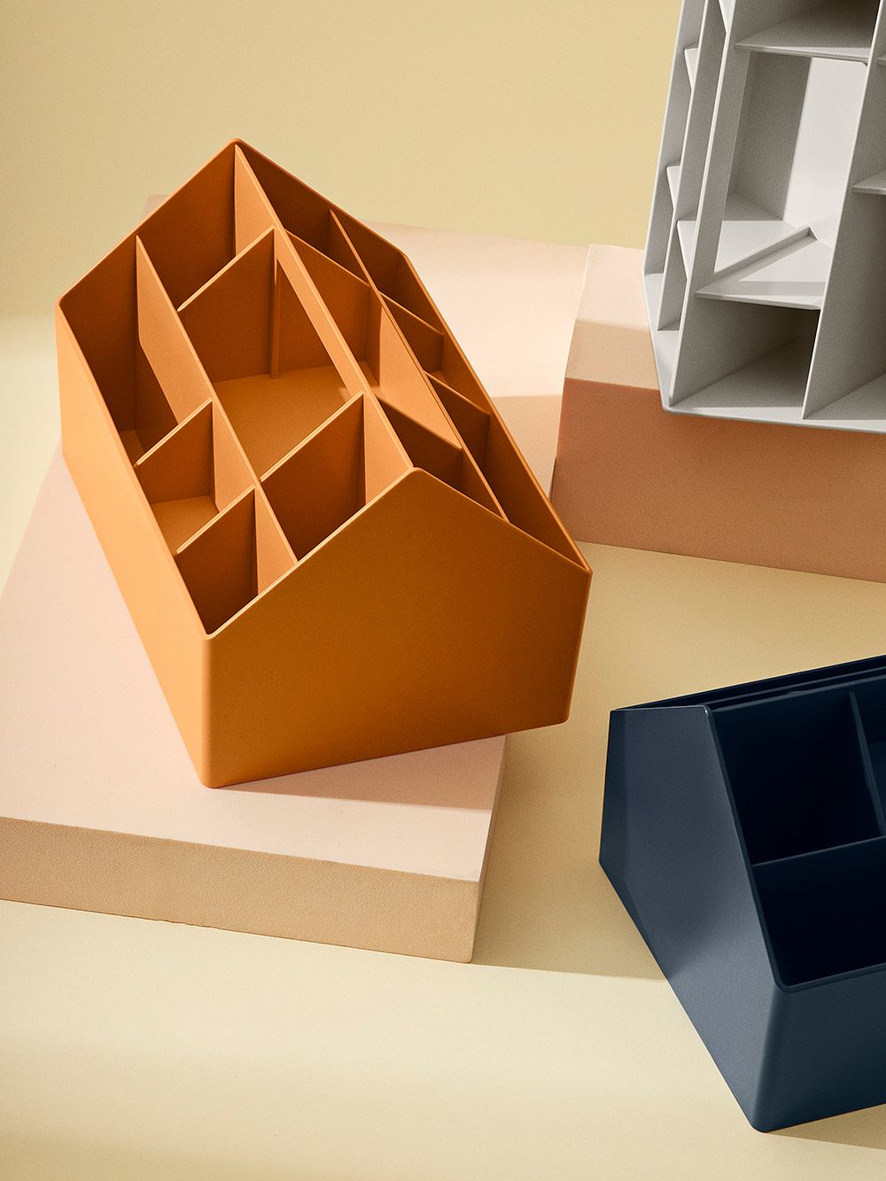 An image of Muuto's Sketch toolboxes in different colours.