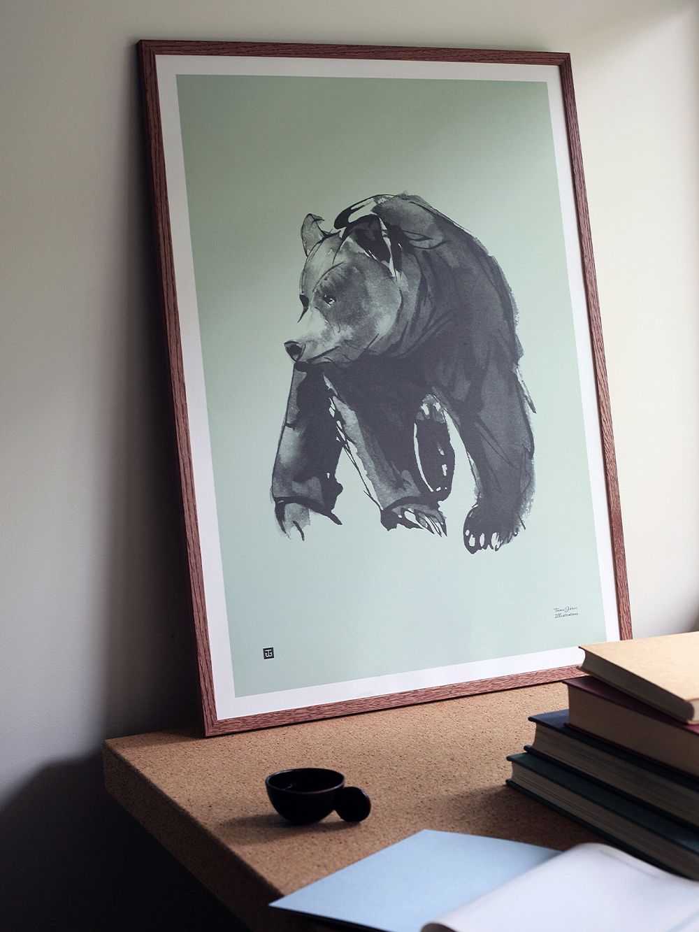 Teemu Järvi Illustrations Lempeä karhu juliste 50 x 70 cm, keväänvihreä