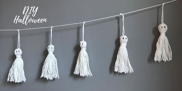 DIY spécial Halloween : Guirlande de fantômes