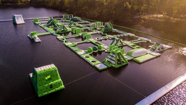 Drone view of the Aquapark in De Vossemeren