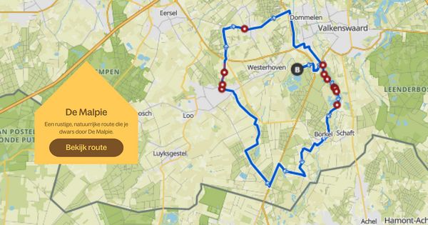 Een rustige, natuurlijke route dwars door de Malpie