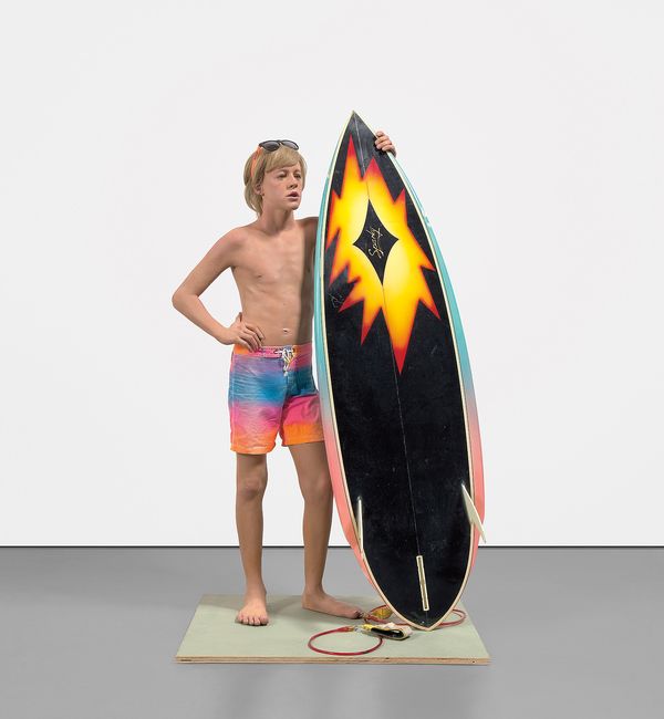 Emblematic of the artist's oeuvre in the 1980s, 'Surfer' uses California cool to examine the deeper anxiety embedded in American life. 