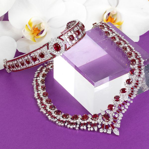 Whether set on a bold cocktail ring or arranged with diamonds in an elegant necklace, rubies add a pop of colour to an everyday outfit.