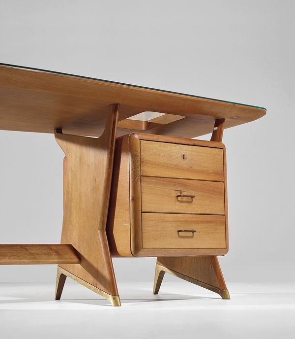 Gio Ponti scholar Brian Kish explains the history behind an executive desk of grand scale with playful tectonic elements. 