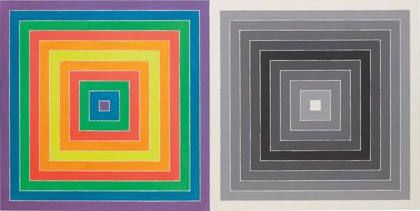 In the 1960s, Stella's style underwent a key transition as he introduced a wider spectrum of color into his previously monochrome oeuvre. 