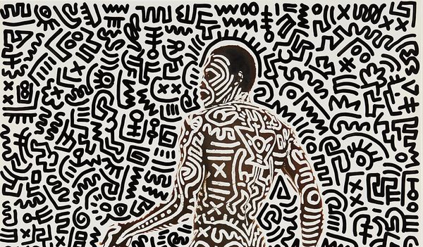 A signature Haring piece demonstrates his early '80s collaborations with choreographer Bill T. Jones.
