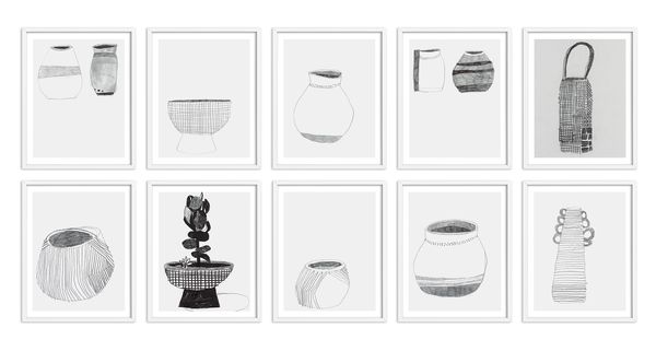In his drawings of ceramic pots sculpted by his wife, Jonas Wood strips away the artifice of the computer and the camera.