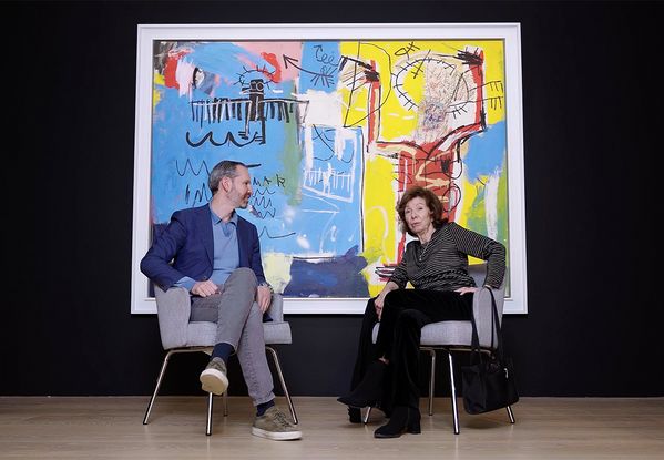 
Legendary gallerist Annina Nosei joins Phillips’ Scott Nussbaum at 432 Park Avenue to discuss her memories of Jean-Michel Basquiat and the artist’s three magnificent paintings on offer at Phillips this spring.