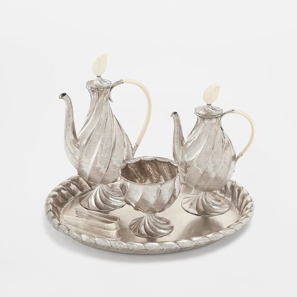 Dagobert Peche, Five-piece coffee and tea service, circa 1923.