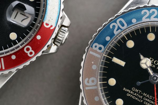 One of the most iconic models that Rolex has ever produced, the GMT-Master today is instantly recognizable due to its bi colored multi-directional bezel, triangle-tipped 24 hour hand and luminous numerals. With its history spanning over sixty years, the model has made special appearances in film, culture and literature. Throughout its lifetime, it has gone through many evolutions. Tiffany To selects a number of special variants - all available in the Geneva Watch Auction: ELEVEN.  