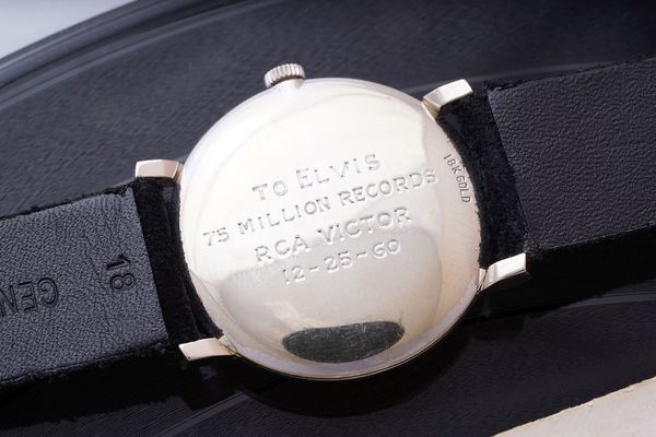 Elvis Presley Omega Tiffany Signed RCA Victor Engraved Phillips Geneva Watch Auction Seven