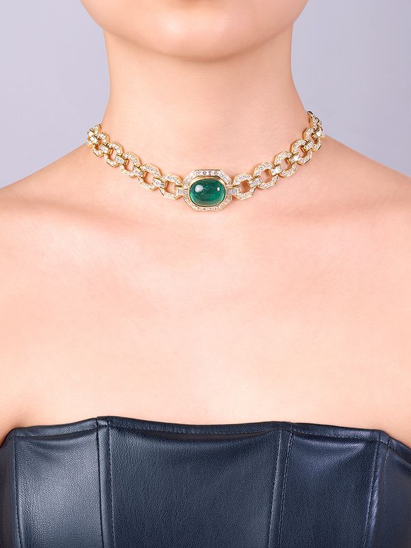 HARRY WINSTON, Emerald and Diamond Necklace / Bracelet