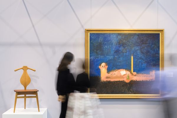 A pair of paintings by George Condo—on offer during this month's Evening Sale in Hong Kong—demonstrate the artist's influences and upbringing in New York and Paris.