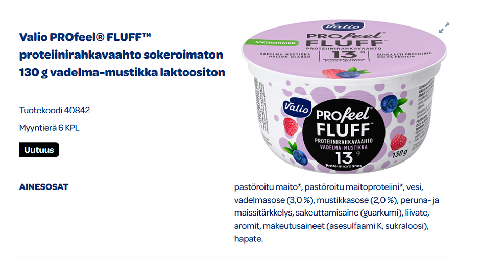 Tuotenäkymä Valmaverkkokaupassa