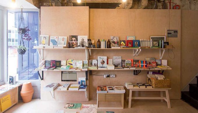 Bookshelves with books at Sheffield City Centre's La Biblioteka