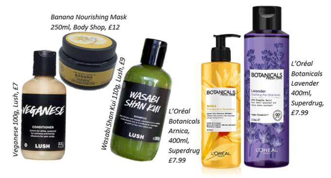 range of vegan haircare products