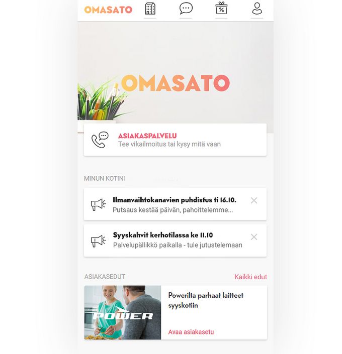 OmaSATOsta löydät talon tiedotteet